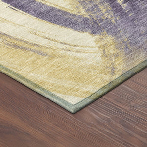 HomeRoots 9' Modern Abstract Washable Area Rug in Plum Gold Beige - Indoor/Outdoor Durable Design for All Spaces 691378