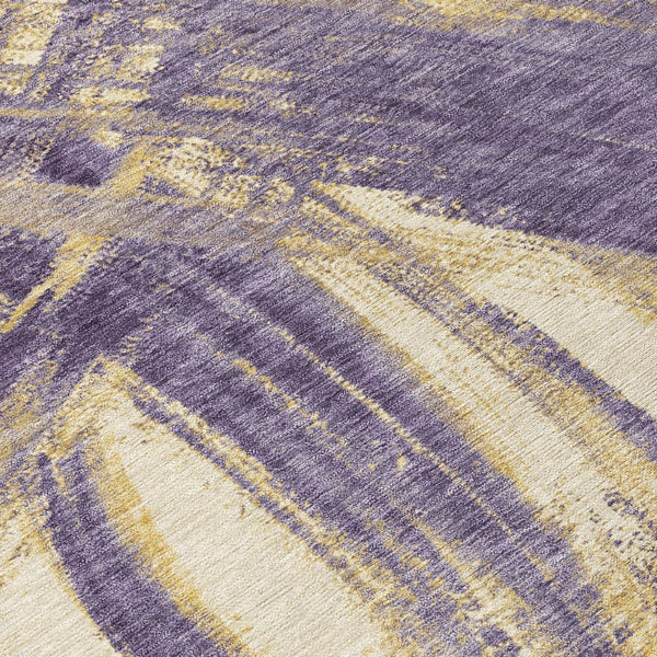 HomeRoots 10' X 14' Plum Gold Beige Abstract Indoor Outdoor Area Rug - Stylish, Durable, Washable & Versatile 691379