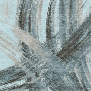 HomeRoots 8' X 10' Vibrant Teal Blue Abstract Area Rug - Durable, Washable for Indoor & Outdoor Spaces! 691389