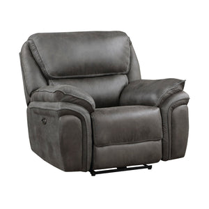 English Elm Plush Power Reclining Sofa Set 3 Piece Microfiber Living Room Usb Charging Suite Gray B011S01288