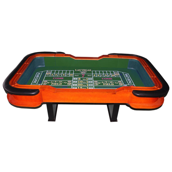 English Elm 93" Casino Craps Table with Felt Surface Diamond Pyramid Rubber Game Room Play W2748S00054
