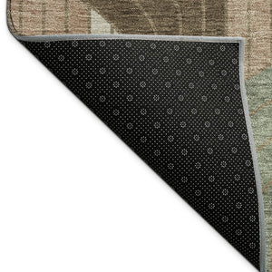 HomeRoots 10' Chocolate Beige and Taupe Striped Washable Area Rug – Durable Indoor/Outdoor Style for Any Space 691403