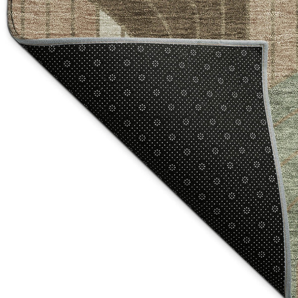 HomeRoots 10' Chocolate Beige and Taupe Striped Washable Area Rug – Durable Indoor/Outdoor Style for Any Space 691403