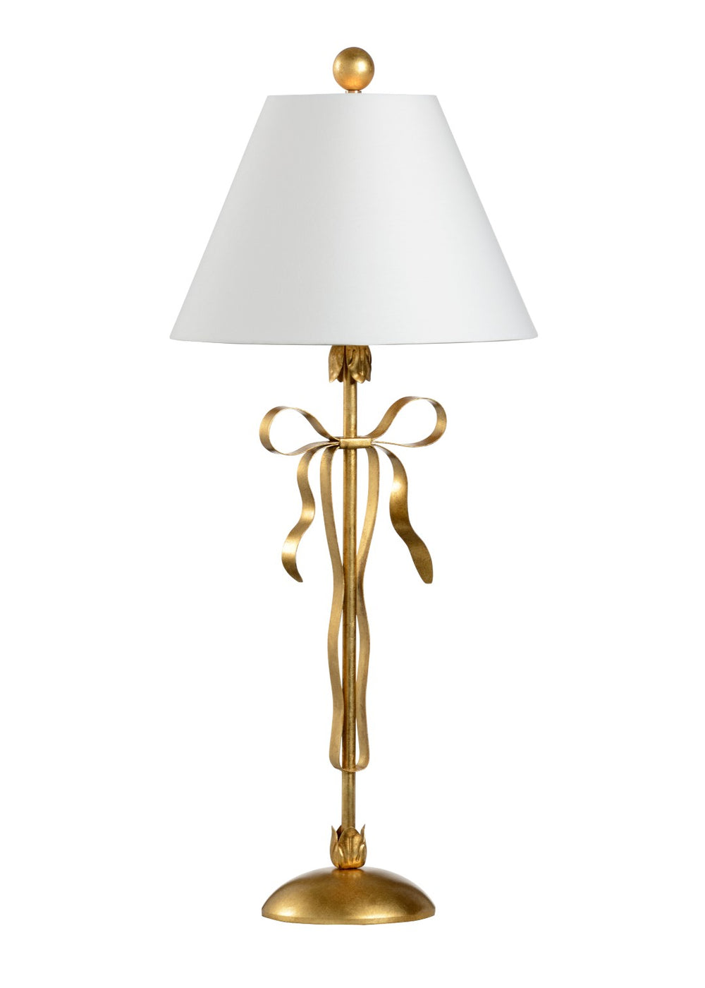 Chelsea House Bow Sculptural Lamp Antique Gold Leaf Finish — 29.5" Statement Accent With Vintage Glam & Ambient Light 69143