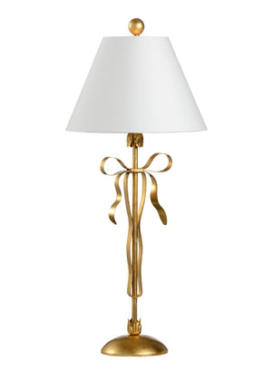 Chelsea House Bow Sculptural Lamp Antique Gold Leaf Finish — 29.5" Statement Accent With Vintage Glam & Ambient Light 69143