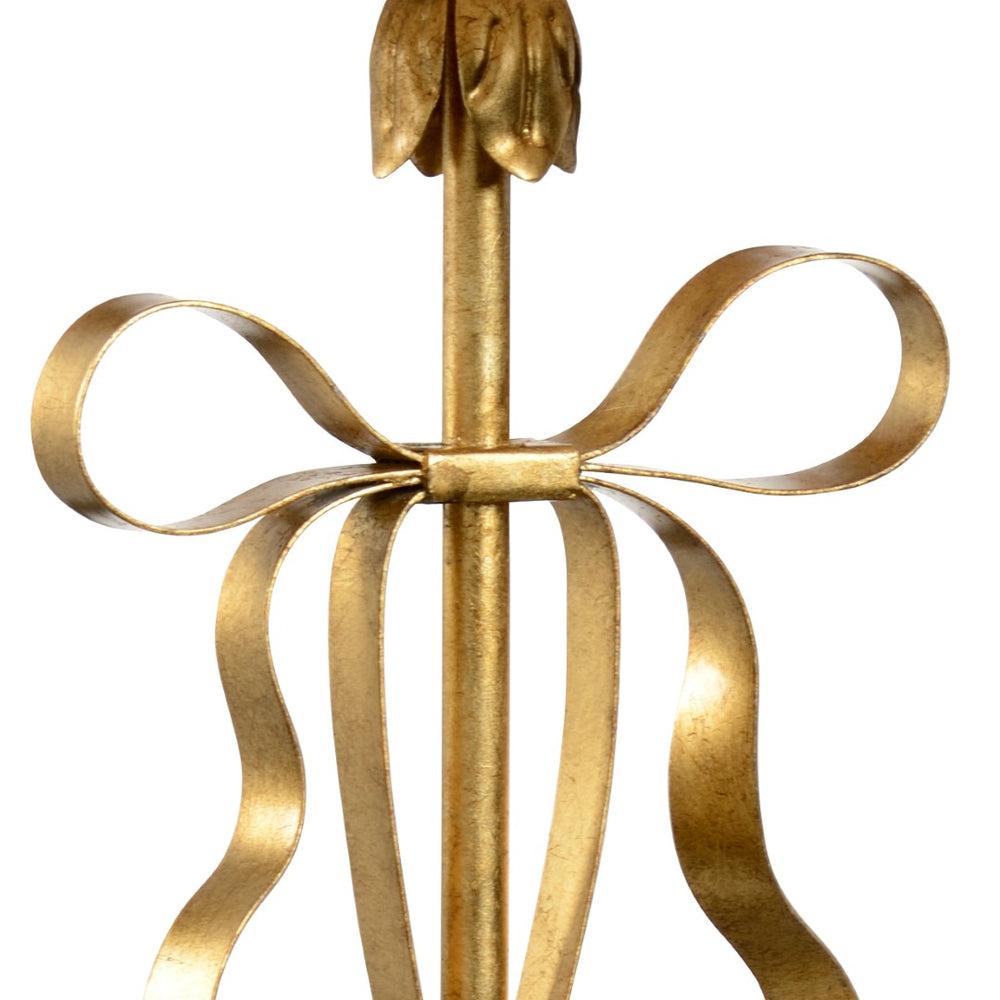 Chelsea House Bow Sculptural Lamp Antique Gold Leaf Finish — 29.5" Statement Accent With Vintage Glam & Ambient Light 69143