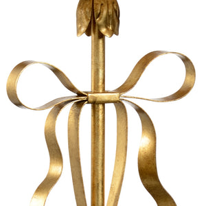 Chelsea House Bow Sculptural Lamp Antique Gold Leaf Finish — 29.5" Statement Accent With Vintage Glam & Ambient Light 69143