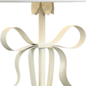 Chelsea House Bow Sculptural Table Lamp White — Modern Bow-Shaped Painted Iron Accent Lamp For Ambient Lighting, Compact Design 69144