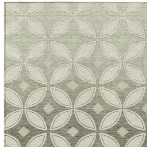 HomeRoots 8' X 10' Washable Beige, Ivory & Sage Geometric Area Rug for Indoor & Outdoor Spaces, Easy Care! 691443