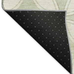 HomeRoots 9' X 12' Washable Beige, Ivory & Sage Geometric Area Rug for Indoor/Outdoor High-Traffic Spaces 691444