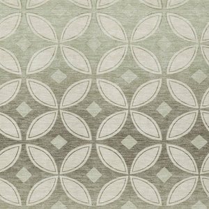 HomeRoots 10' Geometric Washable Area Rug in Beige, Ivory & Sage - Durable Decor for Indoor & Outdoor Spaces 691445