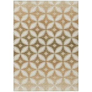 HomeRoots 10' Copper and Ivory Geometric Indoor-Outdoor Area Rug | Washable, Durable, Stain-Resistant Design 691457