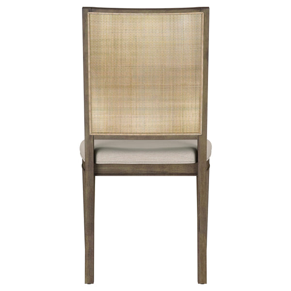 English Elm Stewart Woven Rattan Back Dining Side Chairs Set of 2 — Mahogany Frame, Light Brown Finish, Textured Elegant Seating for Casual & Formal Dining Room Ambiance B062P299931