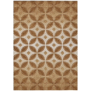 HomeRoots 10' X 14' Versatile Rust and Beige Geometric Area Rug - Durable, Washable, Indoor/Outdoor Style! 691469
