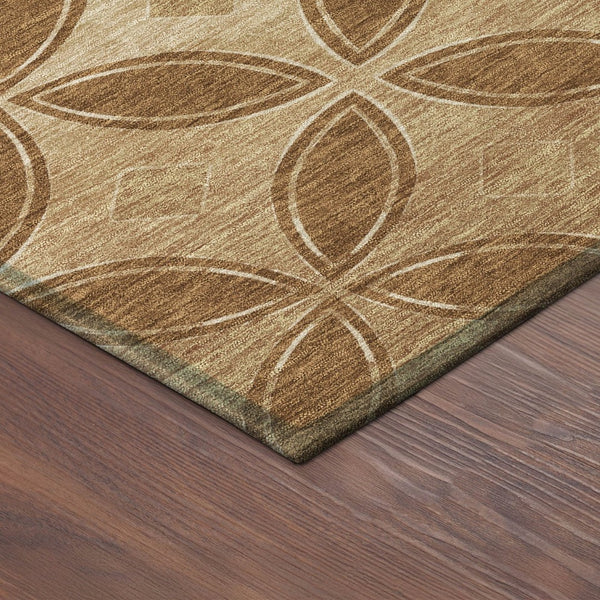 HomeRoots 10' X 14' Versatile Rust and Beige Geometric Area Rug - Durable, Washable, Indoor/Outdoor Style! 691469