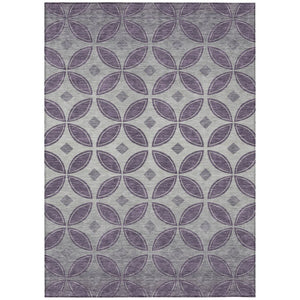 HomeRoots 5' Stylish Plum and Ivory Geometric Area Rug – Washable, Durable, Indoor/Outdoor Comfort & Design 691471
