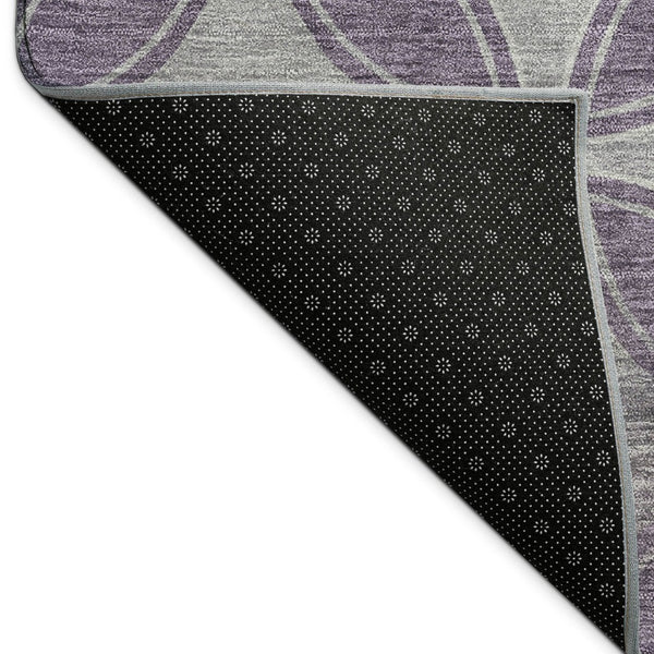 HomeRoots 8' Plum and Ivory Geometric Washable Area Rug - Durable, Stylish, Indoor/Outdoor Solution for High-Traffic Spaces 691472