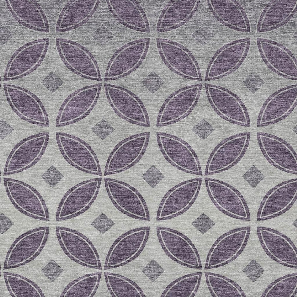 HomeRoots 8' X 10' Stylish Plum & Ivory Geometric Area Rug – Washable, Durable, Indoor/Outdoor Use, Low Maintenance 691473