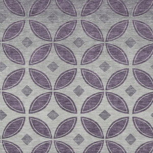 HomeRoots 8' X 10' Stylish Plum & Ivory Geometric Area Rug – Washable, Durable, Indoor/Outdoor Use, Low Maintenance 691473