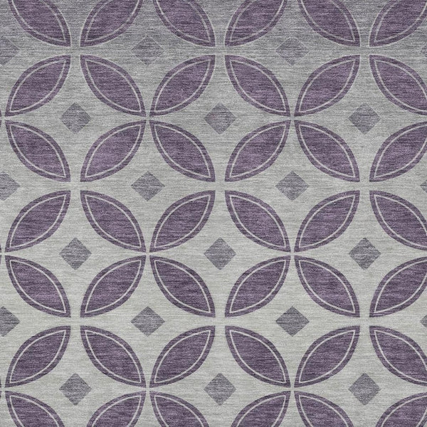 HomeRoots 8' X 10' Stylish Plum & Ivory Geometric Area Rug – Washable, Durable, Indoor/Outdoor Use, Low Maintenance 691473