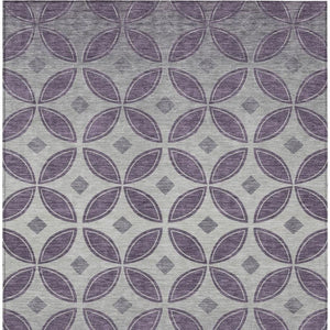 HomeRoots 10' Geometric Washable Area Rug in Plum & Ivory – Durable, Stylish, Indoor/Outdoor Perfect Accent! 691475