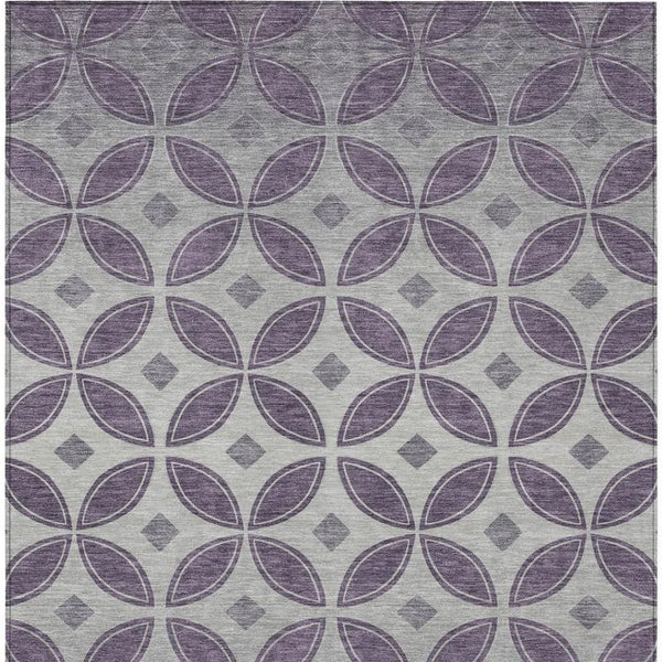 HomeRoots 10' Geometric Washable Area Rug in Plum & Ivory – Durable, Stylish, Indoor/Outdoor Perfect Accent! 691475