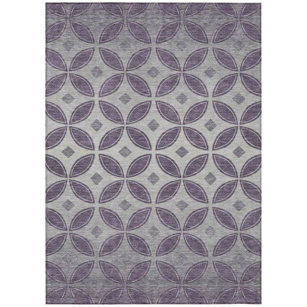 HomeRoots 10' Geometric Washable Area Rug in Plum & Ivory – Durable, Stylish, Indoor/Outdoor Perfect Accent! 691475