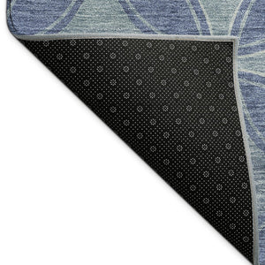 HomeRoots 10' X 14' Durable Teal Blue & Ivory Geometric Area Rug – Washable Indoor/Outdoor Style for Any Space 691481