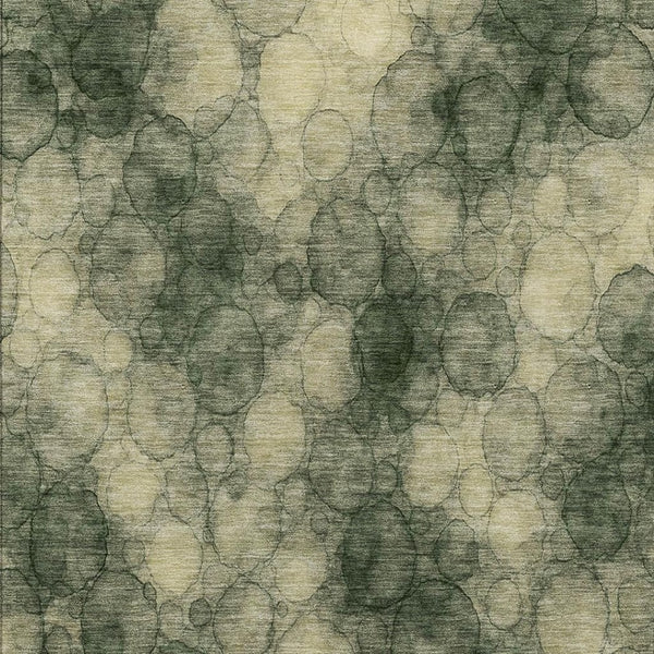 HomeRoots 8' X 10' Artichoke Green & Wheat Abstract Washable Area Rug - Stylish, Durable for Indoor & Outdoor Use 691485