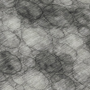 HomeRoots 8' Modern Abstract Round Area Rug in Ivory, Gray & Black - Washable, Durable for Indoor/Outdoor Use 691490