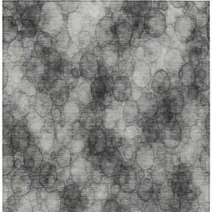 HomeRoots 10' Versatile Ivory Gray & Black Abstract Washable Area Rug for Indoor/Outdoor Living Spaces 691493