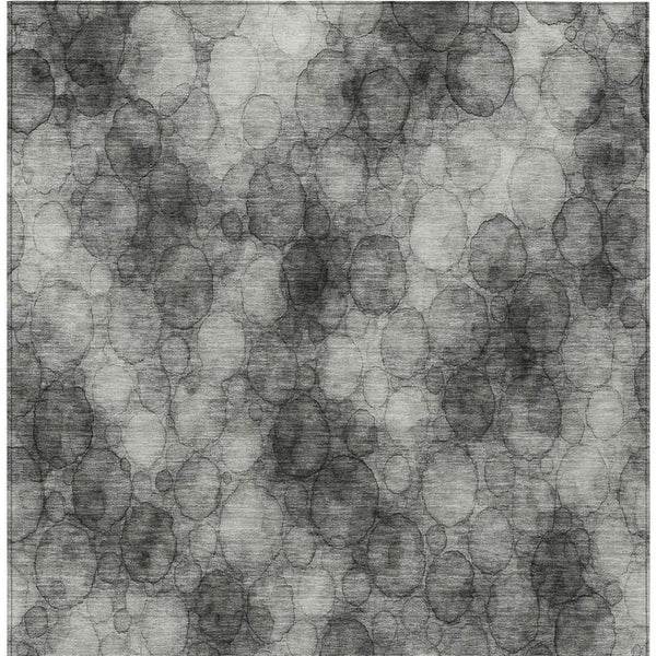 HomeRoots 10' Versatile Ivory Gray & Black Abstract Washable Area Rug for Indoor/Outdoor Living Spaces 691493