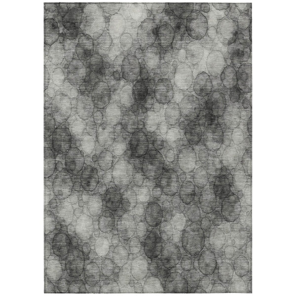 HomeRoots 10' Versatile Ivory Gray & Black Abstract Washable Area Rug for Indoor/Outdoor Living Spaces 691493