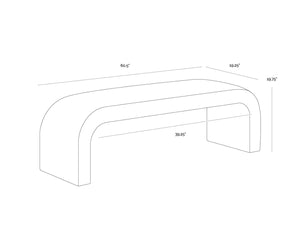 Sunpan NAHARA Bench - Stylish Arch-Shaped Seating in Bergen Olive for Modern Living Spaces and Entryways Green 112509