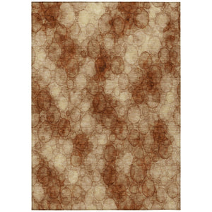 HomeRoots 10' X 14' Rust & Orange Abstract Washable Area Rug – Durable, Stylish, Ideal for Indoor/Outdoor Use! 691505