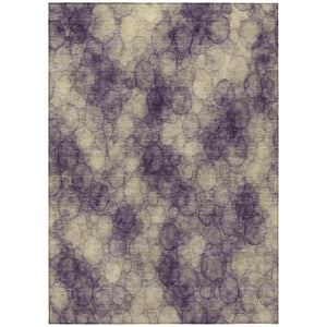 HomeRoots 9' X 12' Stylish Plum & Wheat Abstract Rug - Washable, Durable for Indoor/Outdoor Spaces, Easy Care 691510