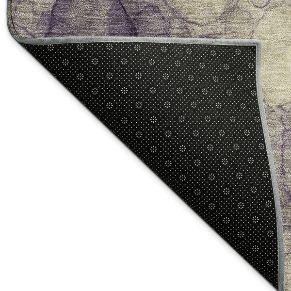 HomeRoots 9' X 12' Stylish Plum & Wheat Abstract Rug - Washable, Durable for Indoor/Outdoor Spaces, Easy Care 691510