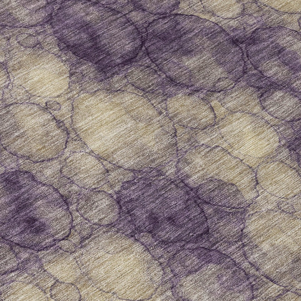HomeRoots 9' X 12' Stylish Plum & Wheat Abstract Rug - Washable, Durable for Indoor/Outdoor Spaces, Easy Care 691510