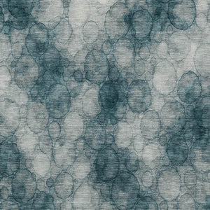 HomeRoots 5' Turquoise and Ivory Abstract Rug - Washable, Durable Indoor/Outdoor Area Rug for High-Traffic Spaces 691513