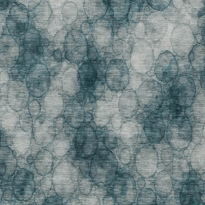 HomeRoots 8' Turquoise and Ivory Abstract Area Rug – Washable, Heavy-Duty, Stylish for Indoor and Outdoor Use! 691515