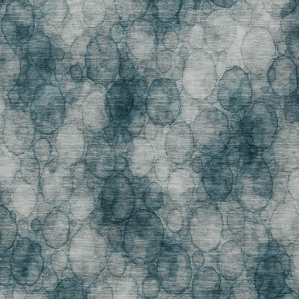 HomeRoots 10' Turquoise and Ivory Abstract Area Rug - Stylish, Washable, Indoor/Outdoor Design for Any Space 691517