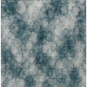 HomeRoots 10' Turquoise and Ivory Abstract Area Rug - Stylish, Washable, Indoor/Outdoor Design for Any Space 691517