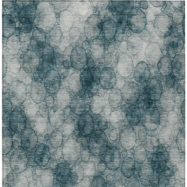 HomeRoots 10' Turquoise and Ivory Abstract Area Rug - Stylish, Washable, Indoor/Outdoor Design for Any Space 691517