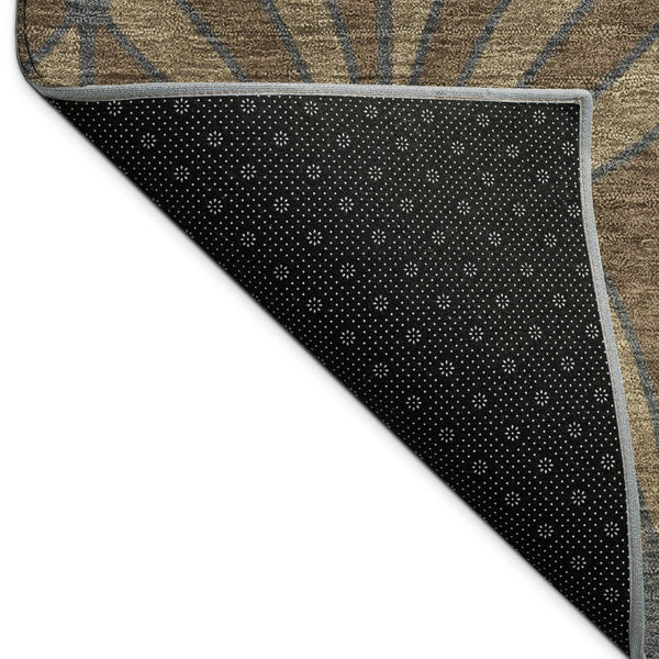HomeRoots 10' Chocolate Gray & Beige Seashell Washable Area Rug - Durable Indoor/Outdoor Style for High-Traffic Areas 691529