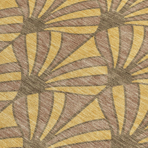 HomeRoots 8' Gold & Brown Seashell Area Rug - Washable, Durable, Indoor/Outdoor, Perfect for Coastal Decor! 691533