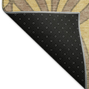 HomeRoots 8' Gold & Brown Seashell Area Rug - Washable, Durable, Indoor/Outdoor, Perfect for Coastal Decor! 691533