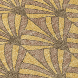HomeRoots 8' Gold & Brown Seashell Area Rug - Washable, Durable, Indoor/Outdoor, Perfect for Coastal Decor! 691533