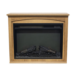 English Elm 26 Inch Slim Electric Fireplace Insert with Log Set Realistic Flame and Remote Timer W1769P345278