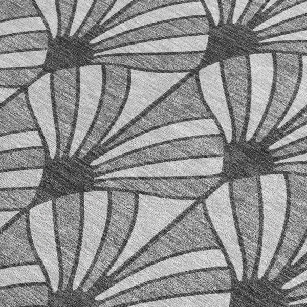 HomeRoots 10' Coastal Seashell Washable Area Rug in Gray & Charcoal - Durable Indoor/Outdoor Decor Solution 691541
