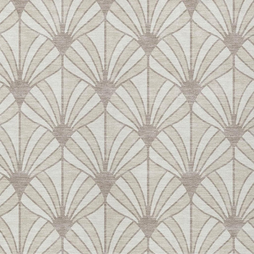 HomeRoots 5' X 8' Coastal Seashell Washable Area Rug – Durable, Stain-Resistant for Indoor/Outdoor Spaces 691543